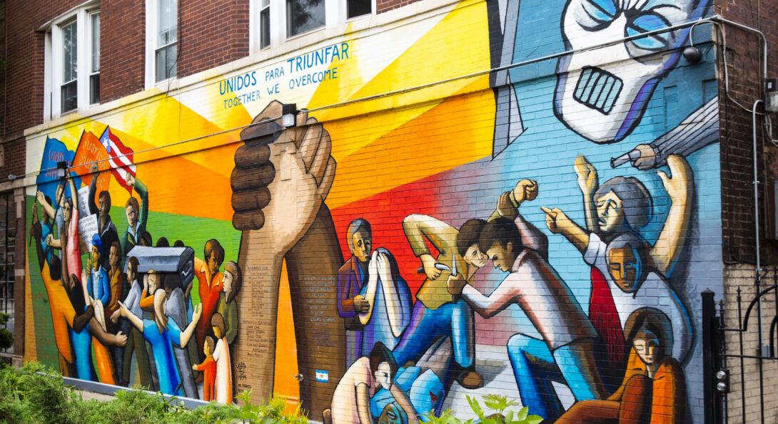 “Together We Overcome” by John Pitman Weber · 2100 W. Division St · photo by Ashlee Rezin / Sun-Times